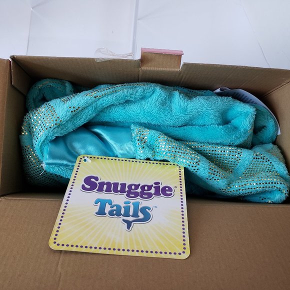 Snuggie Tails Adult Mermaid Tail Blanket Aqua Gltr - Picture 10 of 11